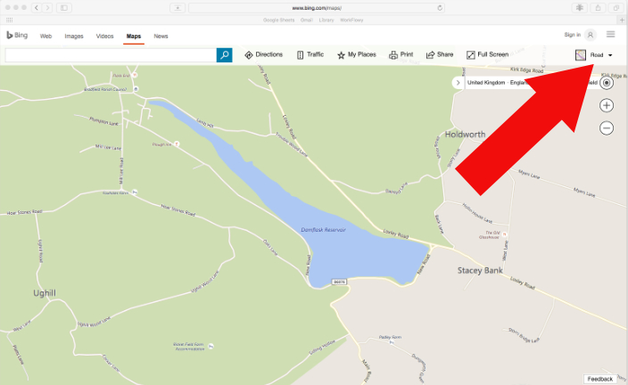 Change to Ordnance Survey view on Bing Maps